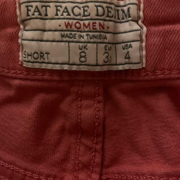 BOGO FREE! FAT FACE Womens Cotton Denim Shorts DEEP BERRY Sz 4 NWT - Picture 9 of 11